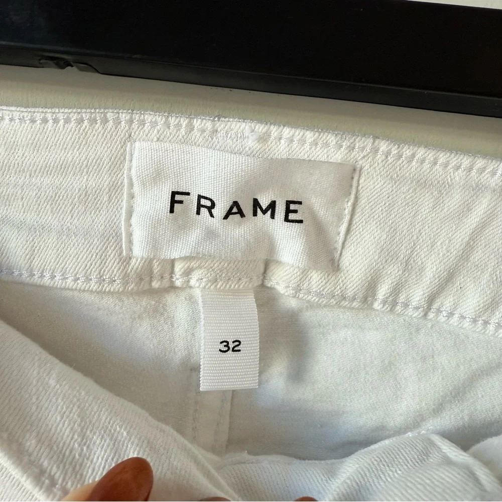 Frame Denim Le Crop Mini Boot Cut Jeans White 32 - Picture 5 of 12